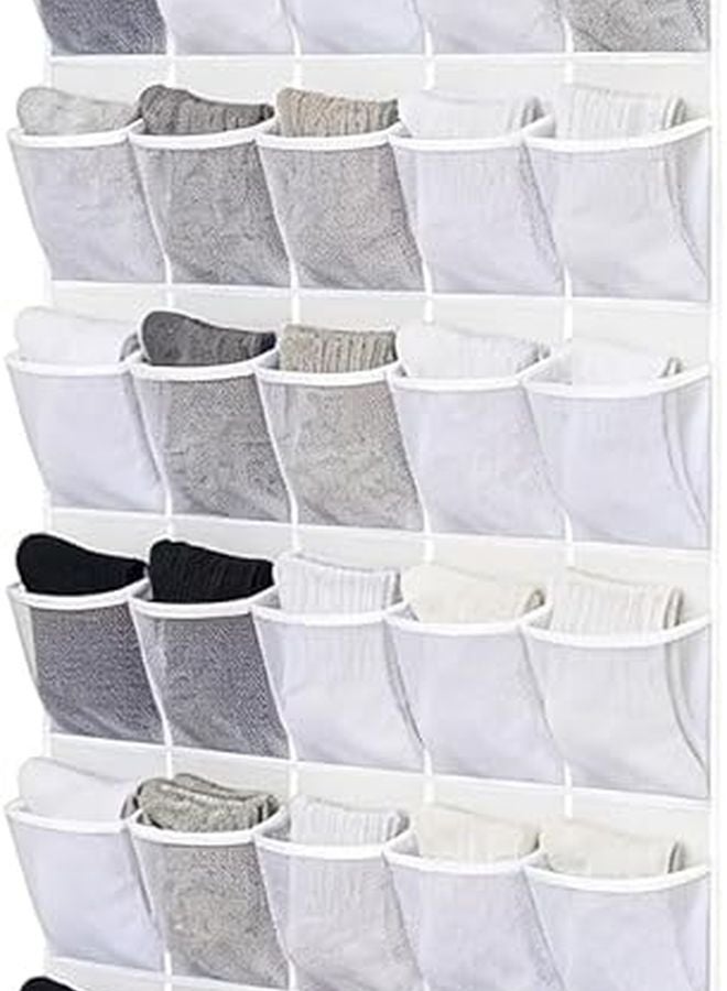 White Mesh Foldable Shoe Rack For Door Space Saving Storage Holder For Bedroom Living Room - Image 1